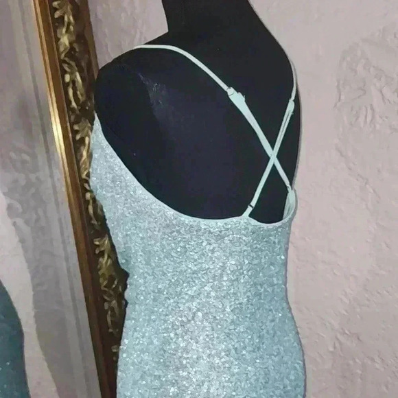 Susana Monaco Sequin cowl neck dress in mint creme Revolve.nwot. - Picture 9 of 9